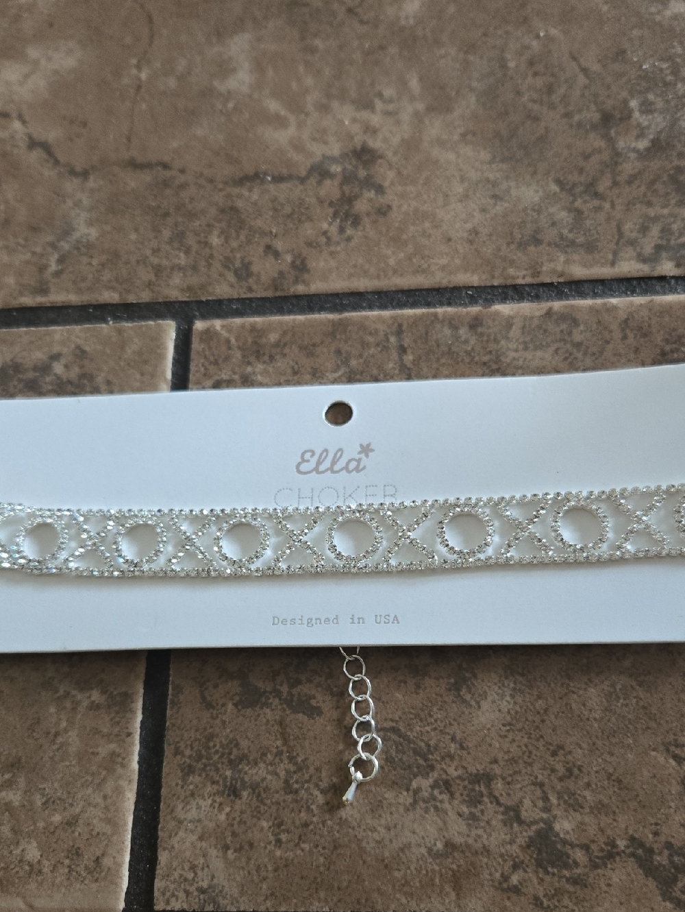 Ella Silver XO Crystal Choker Necklace 🩶 NEW